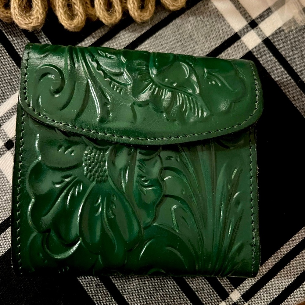 Patricia Nash Green Embossed Wallet